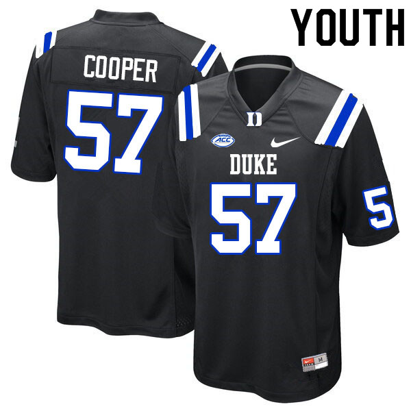 Youth #57 Curtis Cooper Duke Blue Devils College Football Jerseys Sale-Black